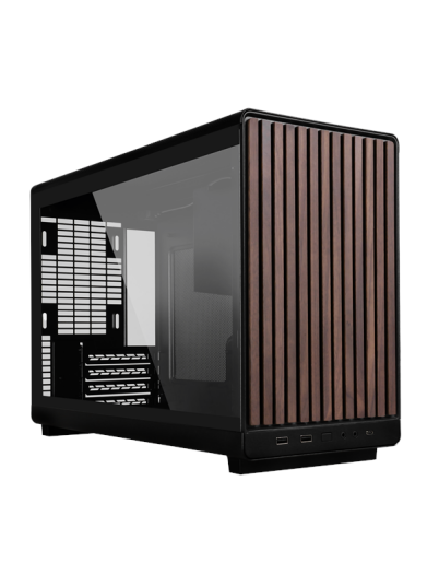 Lian Li A3 Minitower Kabinett i Tre og Tempered Glass - Svart