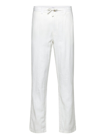Lindbergh Linen Blend Herringbone Pants - White - L