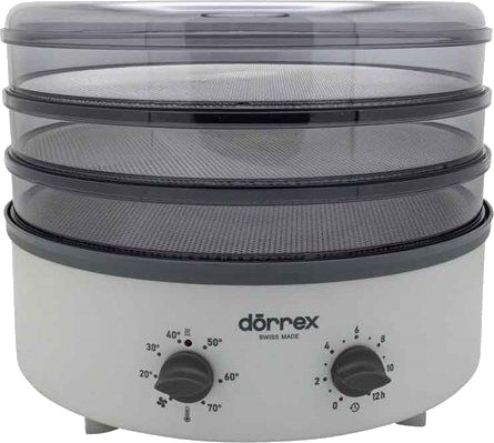 Stöckli Dörrex Dehydrator med Timer og Stålgitterbrett - 540W, 3 Etasjer