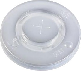 Plastlåg Ø90 Mm Catersource Flad Med Kryds Transparent Til Papbæger Ps Plast,20 Ps X 100 Stk/Krt