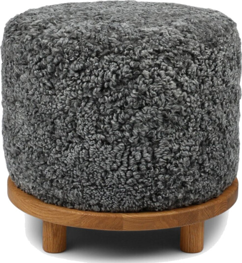Simon pouf | Korthåret | D46xH42 cm Grå Eik Simon pouf | Korthåret | D46xH42 cm Grå Eik