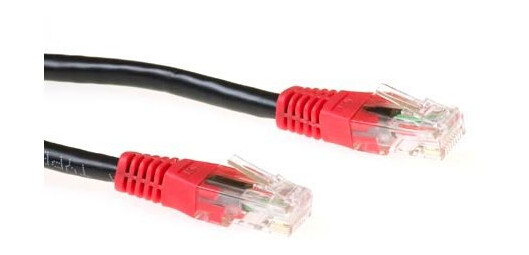 Act Black 3 Meter U/Utp Cat6 Patch Cable Cross With Rj45 Connectors. Cat6 U/Utp Cross Bk/Rd 3.00M (Ib8103)