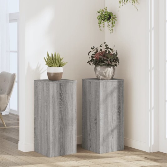 Plantestativer 2 stk grå sonoma 30x30x70 cm konstruert tre Plantestativer 2 stk grå sonoma 30x30x70 cm konstruert tre