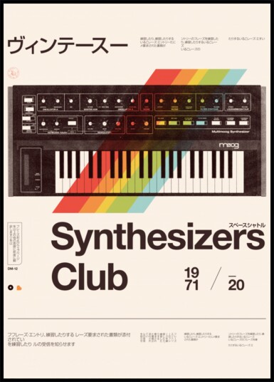 Vintage Synthesizer Club Plakat / 100x150