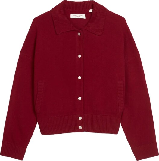 Marc O"Polo Knit Polo Cardigans Longsleeve Buttons   DEEP BURGUNDY   XXL