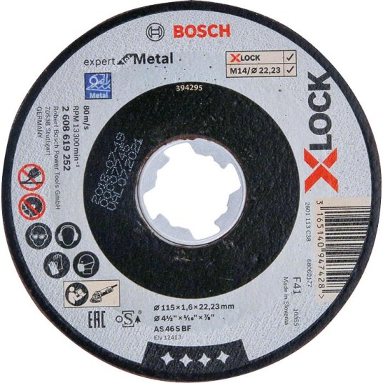 Bosch Expert for Metal Kappeskive X-LOCK rett skjæring 115 × 1,6 × 22,23 mm Maskintilbehør & forbruk