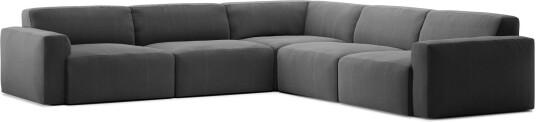 No Ga - Brick 5-Seater Corner Shadow Dark Grey Sofaer Grå