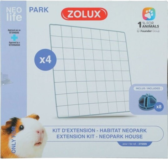 Zolux Nlife Ekstra Gitter Til Neopark Modulært Marsvinbur 4-Pk