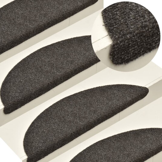 vidaXL Selvklebende trappematter 5 stk lysebrun 65x21x4 cm nålestempel