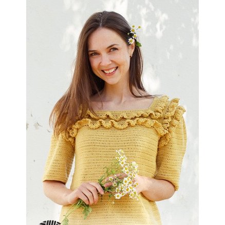 Summer Date by DROPS Design Genser Hekleoppskrift str S XXXL