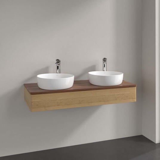 Villeroy & Boch Antao Servantskap med 1 skuff 120x50x19 cm u/lys Eik/Valnøtt Villeroy & Boch Antao Servantskap med 1 skuff 120x50x19 cm u/lys Eik/Valnøtt