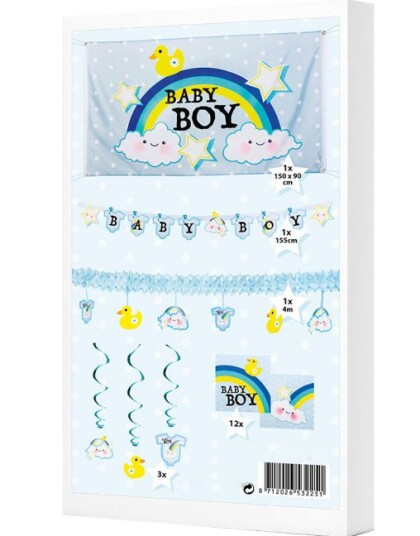 Komplett Dekorasjonsett 18 Deler Baby Boy
