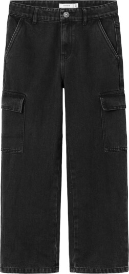 name it Nkfrose Hw Wide Cargo Jeans 6190-Bs Noos Black 176