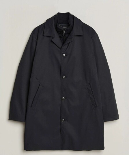 Canali Zip Liner Down Coat Navy