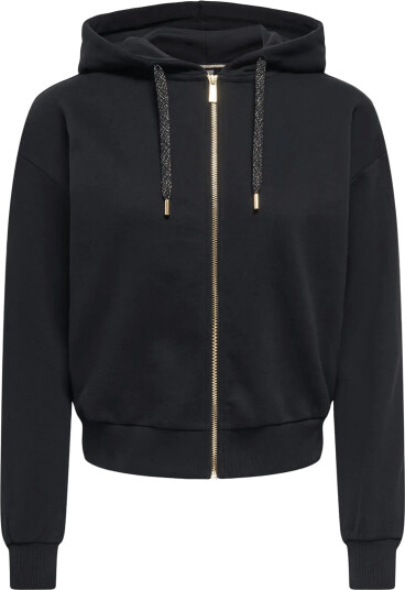 Only Play Onppenny Hood Ls Short Brush Zip Swt   Black   S