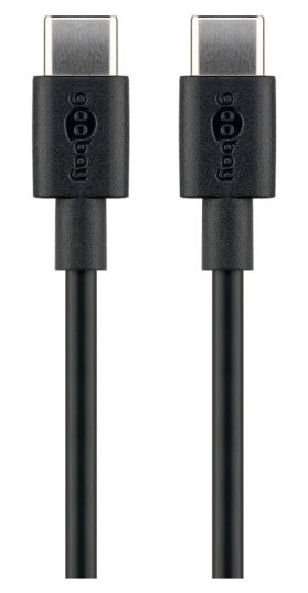 USB-C data- og ladekabel 60W fra Goobay - 2m - Svart
