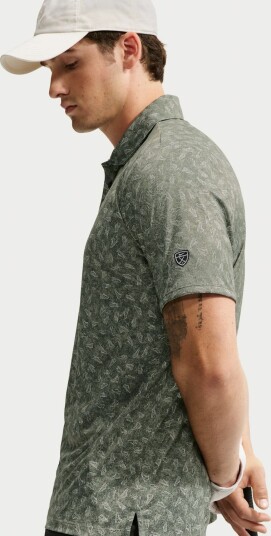 Nike M Par 5 Polo Micro Print 2 Golf pologenser herre Camo Green Small