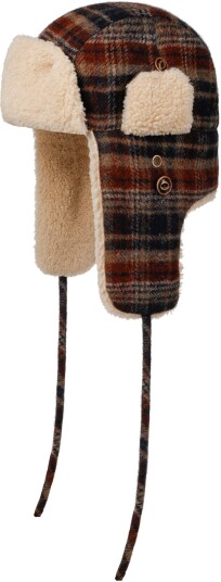 Stetson Bomber Cap Wool Check Navy/beige/ Burned Orange Male