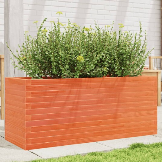 Plantekasse voksbrun 110x40x45,5 cm heltre furu