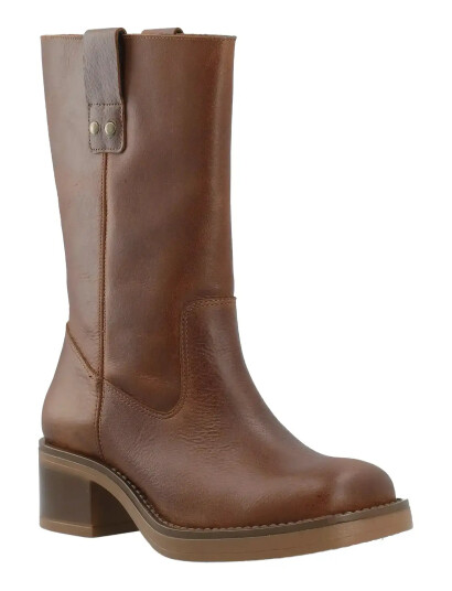 Bianco Biamary Mid Pull On Boot Pull Up Leather - Brown - 37
