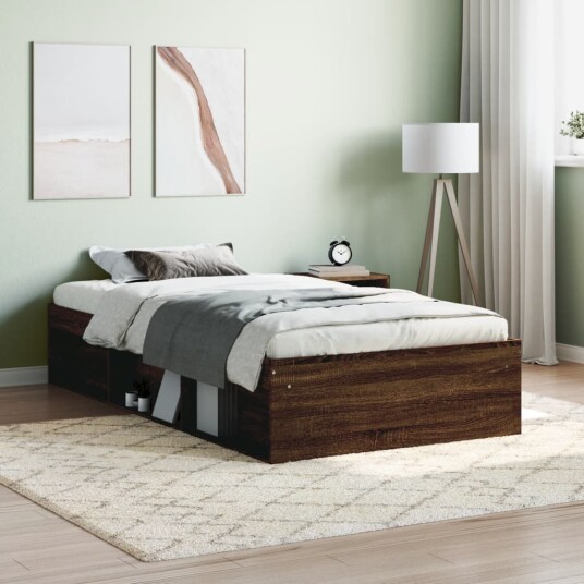 vidaXL Sengeramme brun eik 90x190 cm 8721012158009