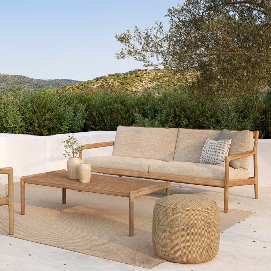 Ethnicraft Jack 2 seters sofa Teak/Natural Ethnicraft Jack 2 seters sofa Teak/Natural