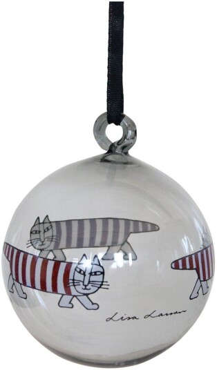 Pluto Design Lisa Larson Mikey julekule Silver red white Pluto Design Lisa Larson Mikey julekule Silver red white