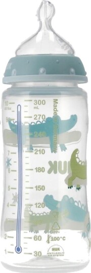 Nuk Tåteflaske Med Temperaturindikator 300ml 6-18 Måneder Krokodiller Nuk Tåteflaske Med Temperaturindikator 300ml 6-18 Måneder Krokodiller