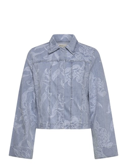 Gina Tricot Embroidery Denim Shirt Blue S Gina Tricot Embroidery Denim Shirt Blue S