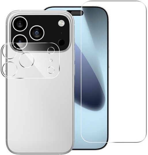 INCOVER iPhone 17 Pro 2 i 1 Beskyttelsessett m. Herdet Skjermbeskyttelsesglass & 2 stk Kameralinsebeskyttelsesfilm Gjennomsiktig