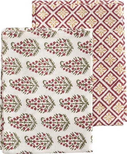 Chamois Kjøkkenhåndklær Diamond & Persian Paisley 2 stk Rød Chamois Kjøkkenhåndklær Diamond & Persian Paisley 2 stk Rød