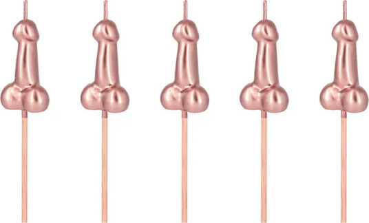 Partypal Penis Candles Rose Gold 5-pakning 5904610162217 Partypal Penis Candles Rose Gold 5-pakning 5904610162217