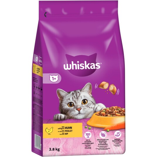 Whiskas 1+ Kylling Økonomipakke: 2 X 3.8 kg Whiskas 1+ Kylling Økonomipakke: 2 X 3.8 kg