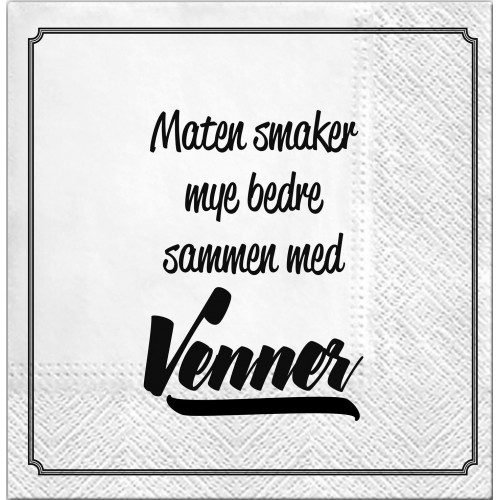 Serviett lunch 20 stk Maten smaker mye