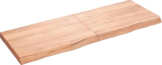 vidaXL Vegghylle lysebrun 140x50x6 cm behandlet heltre eik
