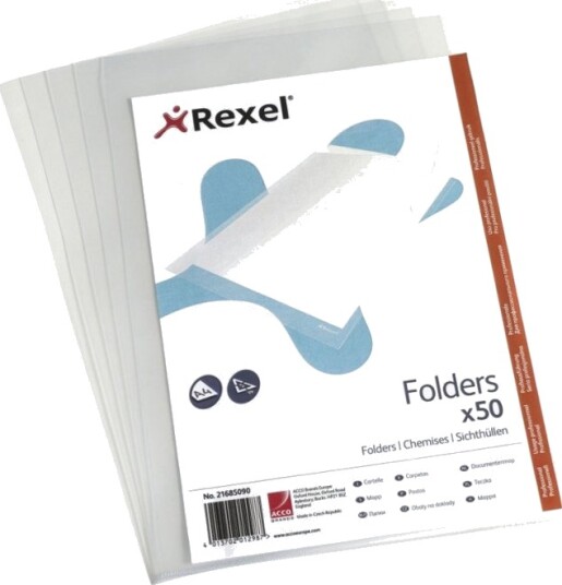 Rexel Premium L Formet Mappe For A4 210 X 297 Mm Blank En Pakke 50