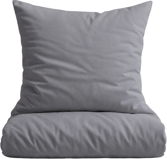 Omhu Økologisk Sengesæt   Percale   Grey   140X220CM 60X63CM