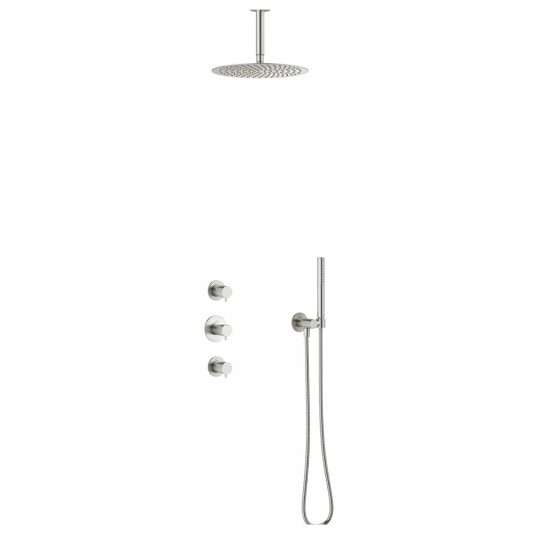 Damixa Iris XS2 dusjsett, vannbesparende, børstet stål
