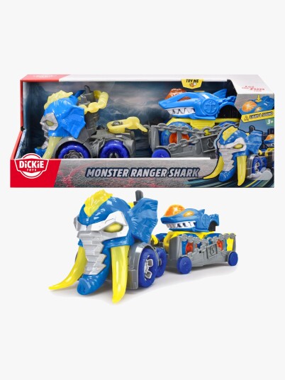 Dickie Toys Monster Ranger Haj Bil Med Anhænger Dickie Toys Monster Ranger Haj Bil Med Anhænger