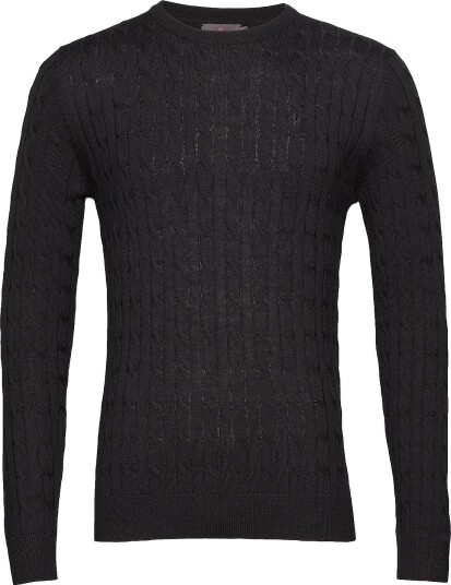 Morris Merino Cable Oneck BLACK L