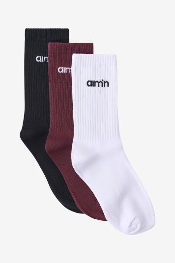 Aim'n Sokker Aim'n Logo Socks 3 pakning Rød