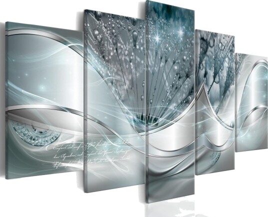 Bilde Sparkling Dandelions 5 Parts Blue Wide 200x100 Artgeist sp. z o. o.