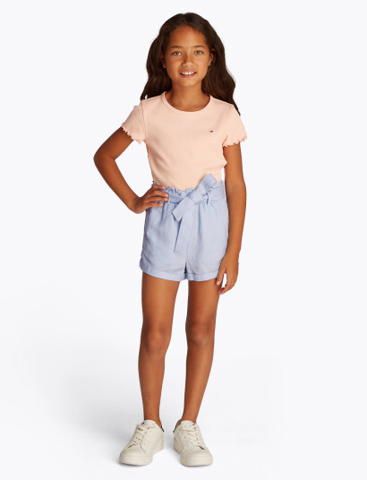 Tommy Hilfiger Linen Pull On Short Blue 46