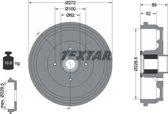 Bremsetrommel TEXTAR 94038900