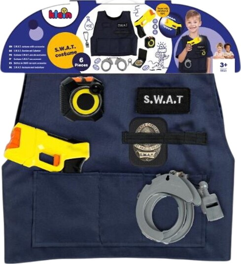 Klein Kostymer 7 Deler S.W.A.T. Politiaksjon M. Lyd/Lys 3-6 År Kostymer Blå