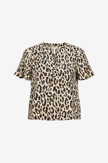 Object Bluse objKarina S/S RE V neck Top Beige