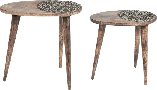 Daylinn Settbord 54 cm - Mørkt tre/Gull