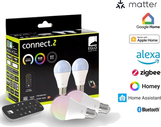 Eglo Connect Z E27 Smartpærer – 2 Pakning Med Fjernkontroll 1300 Lm Eglo Connect Z E27 Smartpærer – 2 Pakning Med Fjernkontroll 1300 Lm