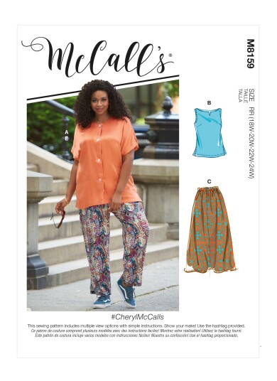 McCall's 8159 - Topp, Skjørt & Bukse KK (26W-28W-30W-32W)