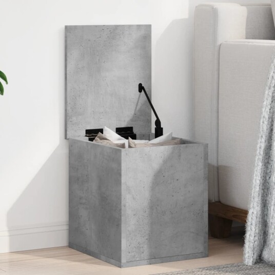 Oppbevaringsboks betonggrå 30x35x35 cm konstruert tre Oppbevaringsboks betonggrå 30x35x35 cm konstruert tre